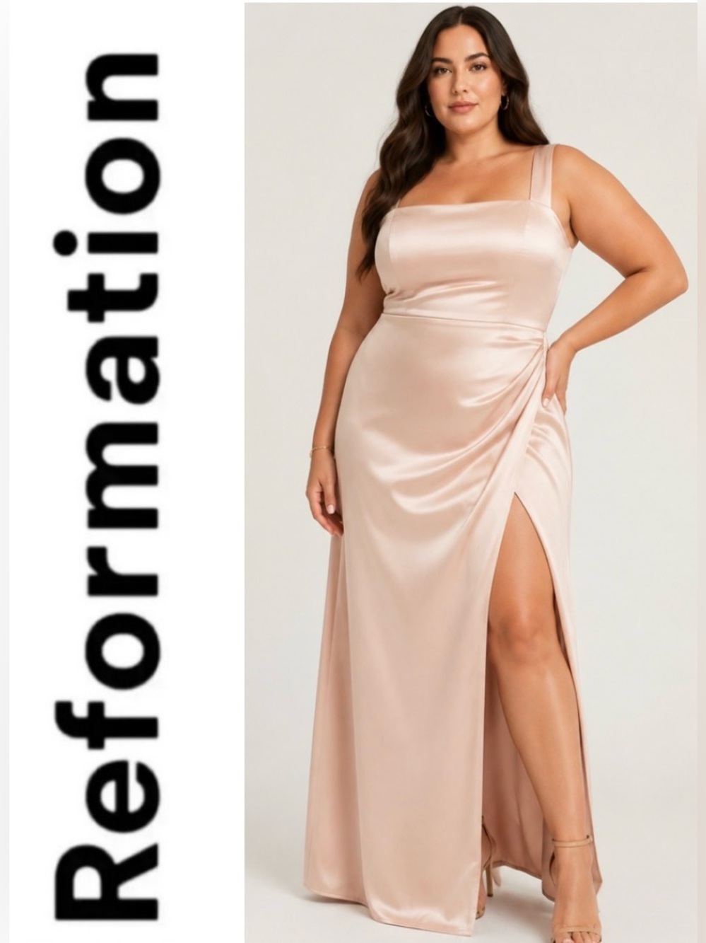 Reformation Isolene Satin Dress in Champagne NWT - size 22